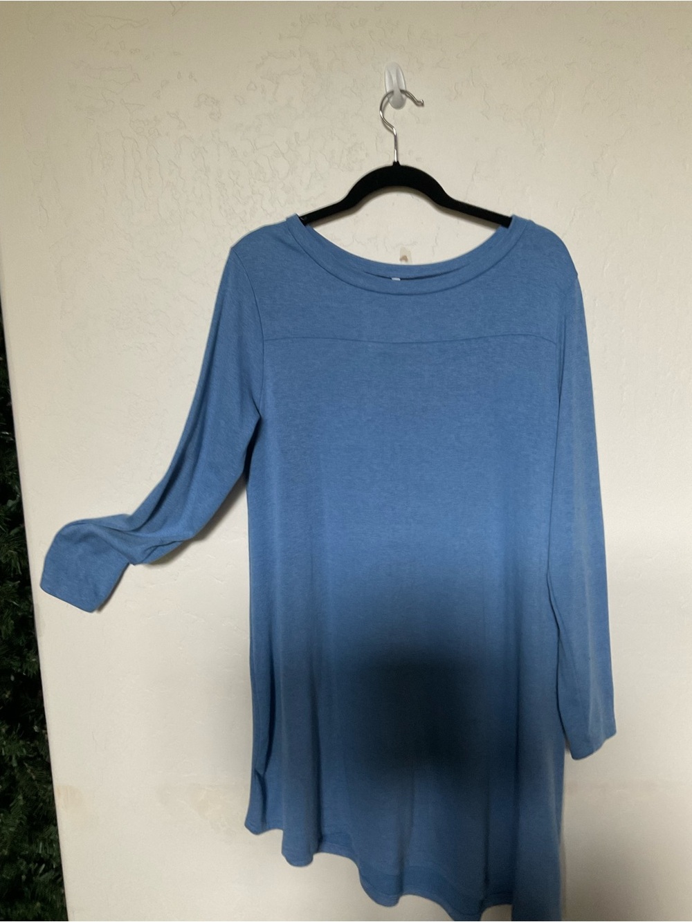 Dusty Blue Long-Sleeve Swing Tunic